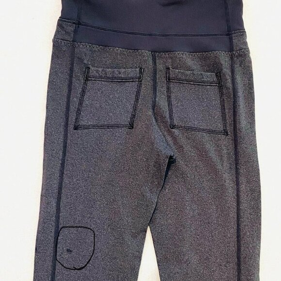 Lululemon yoga pant Women's 2 grey Sequence Groove style pockets athleisure long - Picture 11 of 11